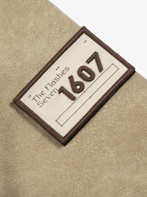 Vintage Fur Collar PU Leather Badge Embroidery Work Jacket - thumbnail 10