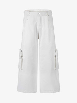 Street Metal Stud Zipper Multi-Pocket Workwear Casual Pants - thumbnail 3