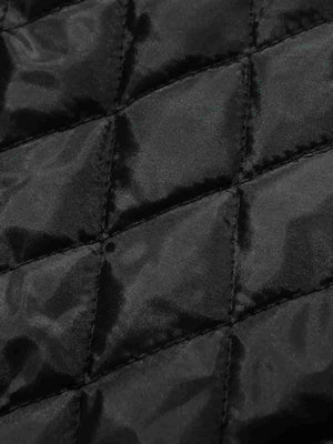 Retro Contrast Fur Collar Quilted Cotton Bomber Jacket - thumbnail 7