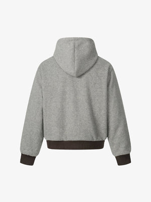 Retro Reversible Fleece Lined Zip-up Hooded Jacket - thumbnail 4