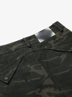 Dark Camo Barrel Cargo Pants – back waistband close-up | XoKool
