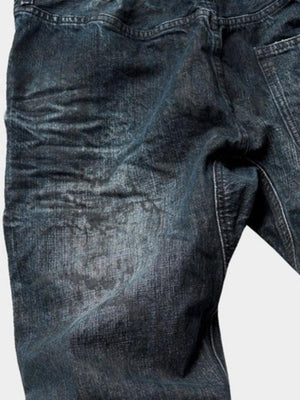 Dirty wash wide leg jeans – hip wash close-up | XoKool