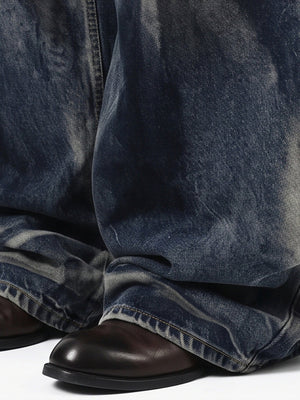 Dark wash baggy jeans – hem close-up | XoKool