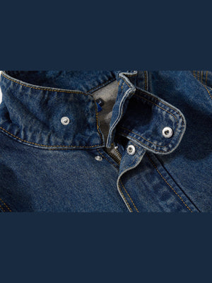 Jeans-Bomberjacke – Kragendruckknopf, zweite Ansicht | XoKool