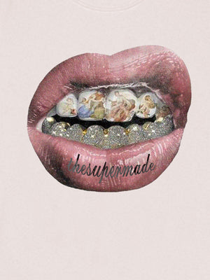Streetwear Hip-Hop Gold Mouth Print Sweatshirt - thumbnail 4