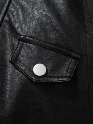 Vintage Detachable Fur Collar Quilted Leather Jacket - thumbnail 14