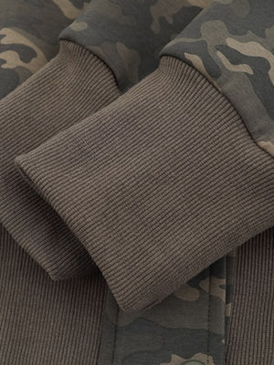 Camouflage Cardigan Utility Zip Up Fur Hooded Jacket - thumbnail 6