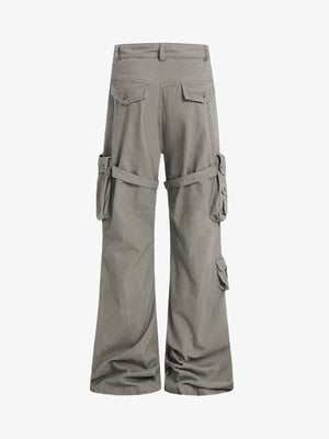 Multi-Pocket Cargo Flared Pants - thumbnail 3