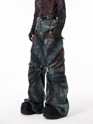 Jeans deshilachados – azul, en modelo, frontal | XoKool
