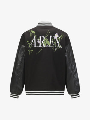 Retro Floral Embroidery Baseball Jacket - thumbnail 3
