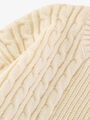 Cable Knit Crochet Hole Sweater - thumbnail 5