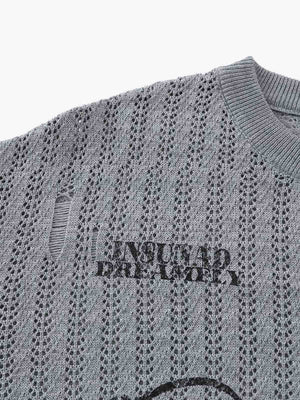 Streetwear Retro Hollow-Out Knit Sweater - thumbnail 6
