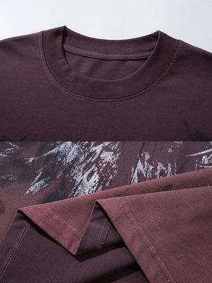 Dip dye long sleeve shirt – Burgundy, collar and hem close-up | XoKool