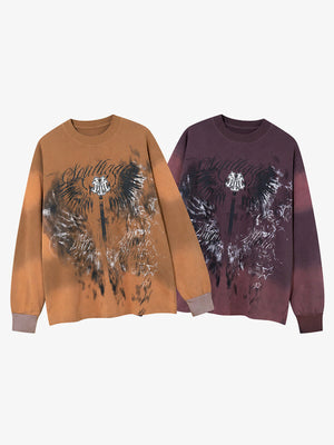 Dip dye long sleeve shirt – Rust and Burgundy together, front | XoKool