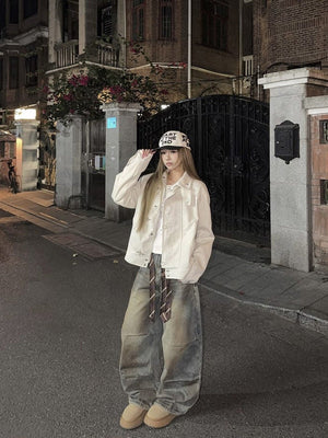 Balloon Jeans im Dirty Wash – Streetfoto, vorne | XoKool