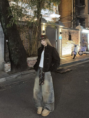 Balloon Jeans im Dirty Wash – Streetfoto, vorne | XoKool