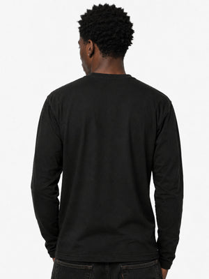 Distressed American Flag Long Sleeve Shirt – on model, back | XoKool