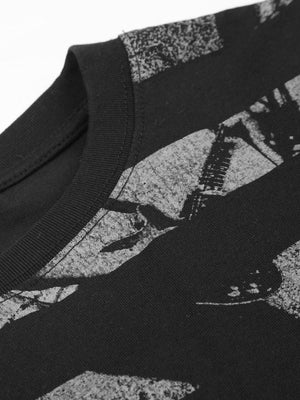 Flag long sleeve tee – shoulder print close-up | XoKool