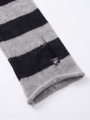 Striped knit sweater – cuff close-up | XoKool