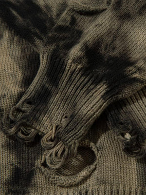 Tie dye sweater – distressed cuff close-up | XoKool