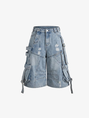 Cargo Jorts – Hellblau, Vorderseite flach | XoKool