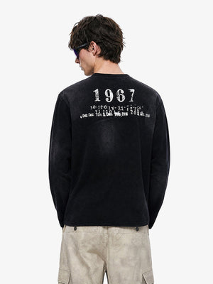 Distressed Long Sleeve Shirt with Red Cross Print – Black, on model back | XoKool