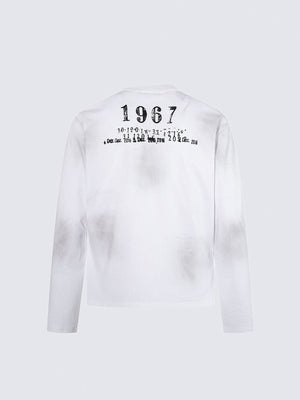 Distressed long sleeve shirt – White, back flat | XoKool