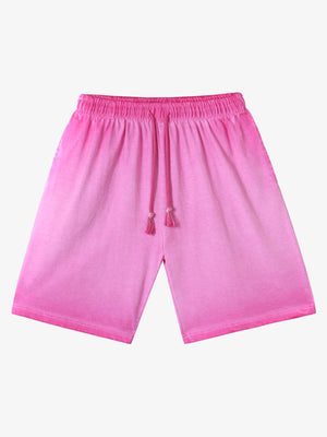 Garment Dyed Sweat Shorts in Four Colors – Pink, front view | XoKool