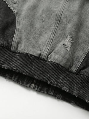 Distressed Kapuzenjacke – Nahaufnahme des Distressed-Saums | XoKool