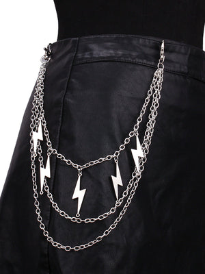 Doppellagige Blitz-Hosenkette – am Model (schwarze Hose), 3-strängige Version | XoKool
