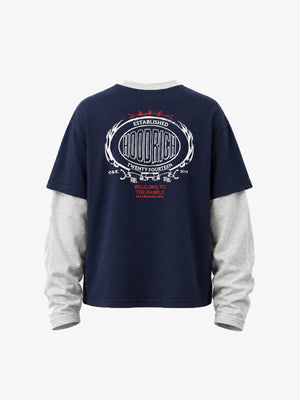 Layered Ringer Longsleeve – Navy, Rückansicht | XoKool