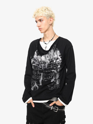 Doppellagiges Longsleeve – Schwarz, am Model von vorne | XoKool