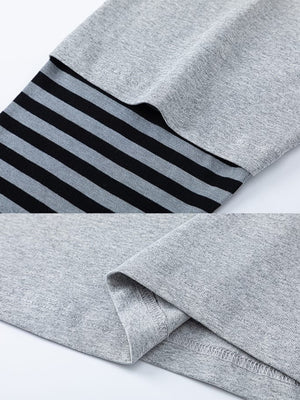 Layered striped hoodie – striped sleeve and hem detail | XoKool