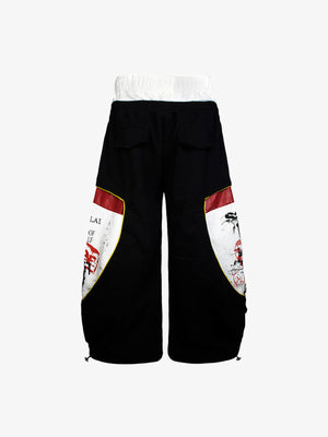 Patchwork sweatpants – Black, back flat | XoKool