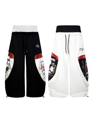 Patchwork sweatpants – Both colours, front flat | XoKool