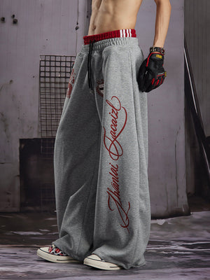 Lion Graphic Sweatpants – on model, Grey side | XoKool