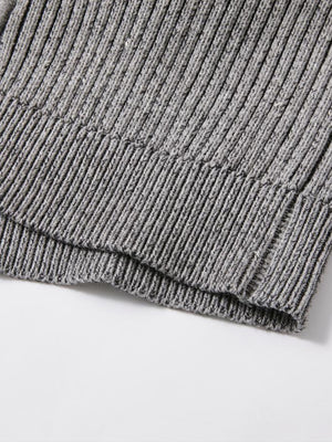 Double Zip Ribbed Mock Neck Sweater – hem close-up | XoKool