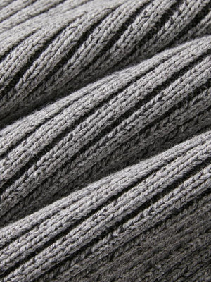 Double Zip Ribbed Mock Neck Sweater – rib knit texture close-up | XoKool