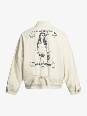 Street Hip-Hop Portrait Print Graphic Jacket - thumbnail 2