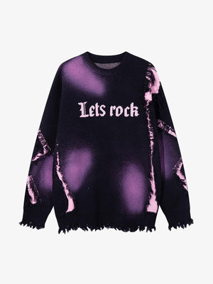 Raw Edge Damaged Dirty Dyed Niche Sweatshirt - thumbnail 1