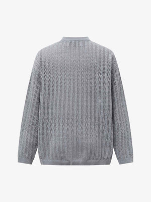 Streetwear Retro Hollow-Out Knit Sweater - thumbnail 3