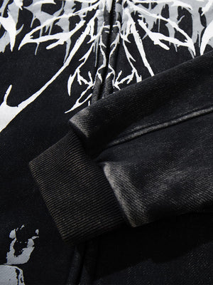 Punk Gothic Butterfly Graphic Streetwear Jacket - thumbnail 7