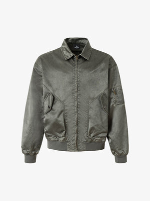Retro Utility Nylon Patchwork Bomber Jacket - thumbnail 1