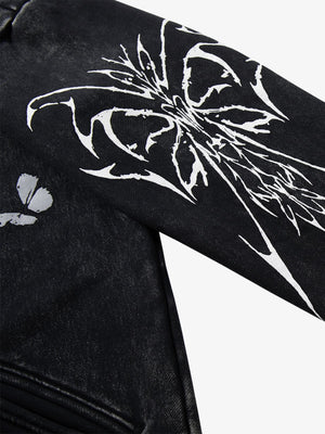 Punk Gothic Butterfly Graphic Streetwear Jacket - thumbnail 8