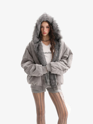 Street Fur Reversible Hooded Jacket - thumbnail 5