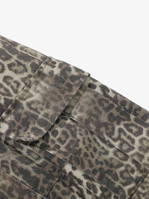 Vintage Leopard Print Cargo Barrel Pants - thumbnail 8