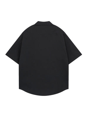 Oversized Graphic Cartoon Letter Print Short-Sleeve Shirt - thumbnail 4