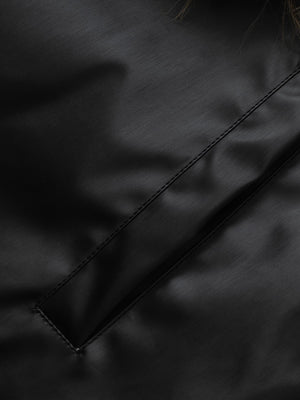 Retro Punk Rock Oversized Fur Collar Stitching Leather Cotton Jacket - thumbnail 14