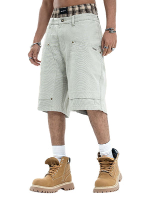 Retro Structured Design Cargo Shorts - thumbnail 7