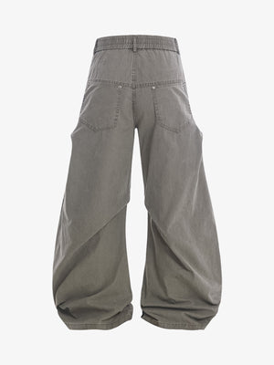 Vintage Distressed Pleated Barrel Pants - thumbnail 3